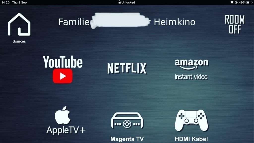 iPad GUI for Heimkino